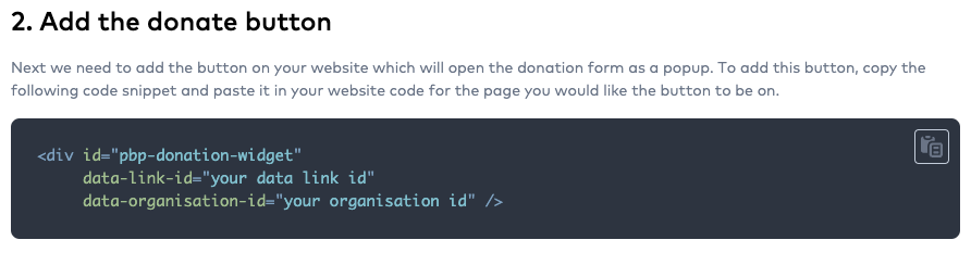 Donate button code